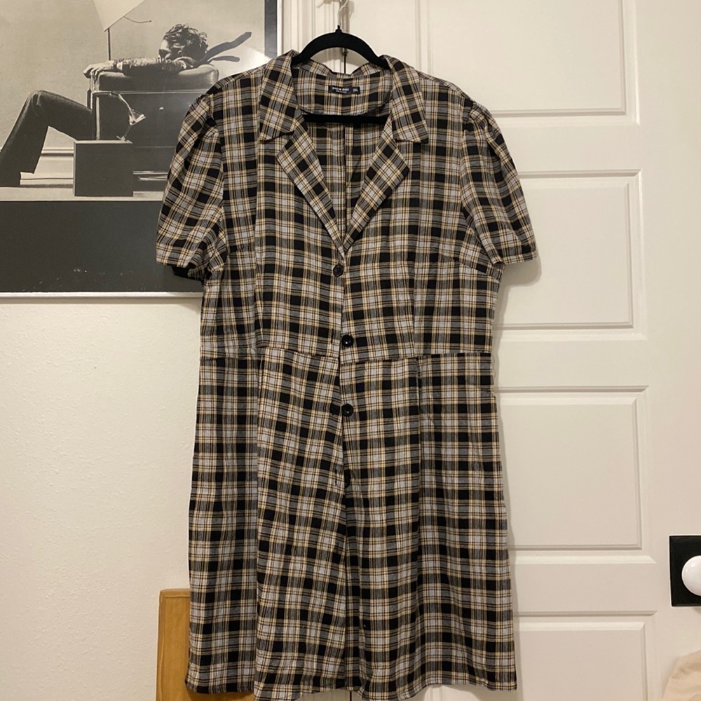 Plaid plus dress